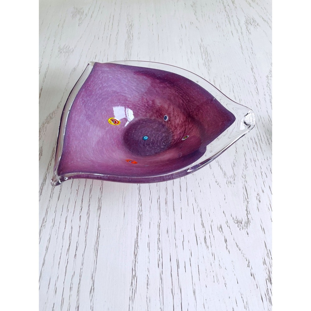 Mid-Century Murano Amethyst Glass Bowl - Raised Murrine - Fratelli Toso‎ 7